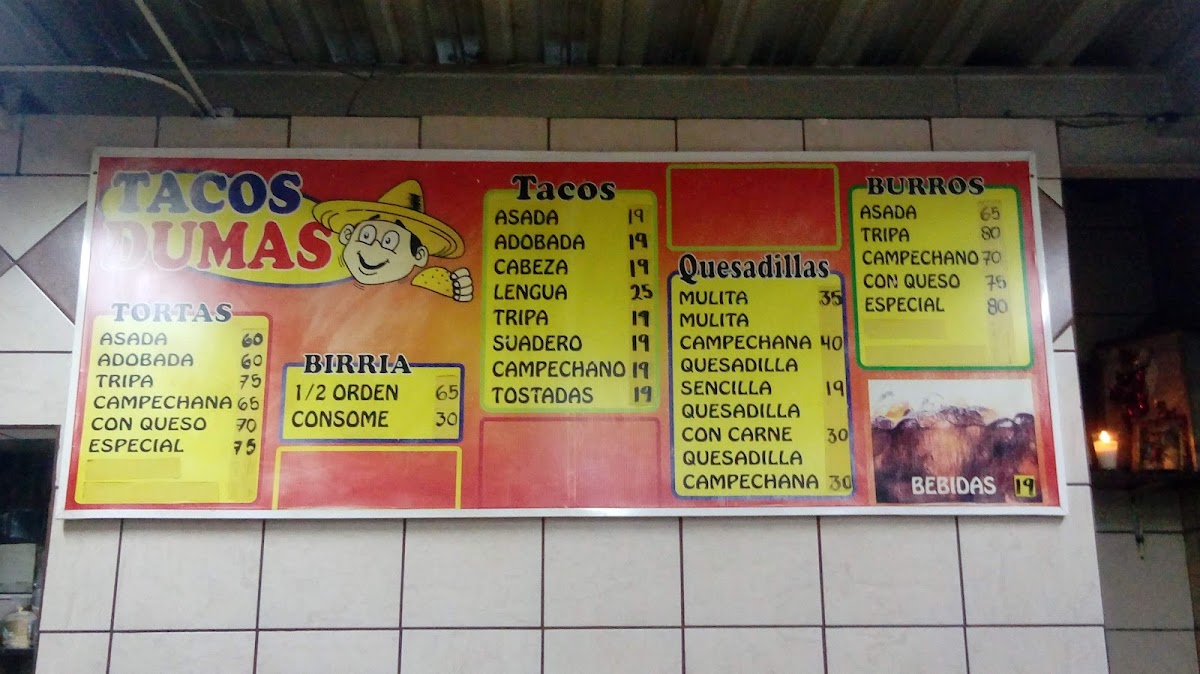Tacos Dumas Menu - Image 1